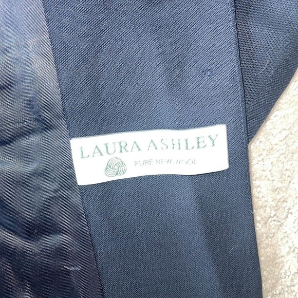 Laura Ashley Navy Blue Pure Wool Blazer Size 10 Medium 5 Button Vintage EU 40 - Picture 4 of 10